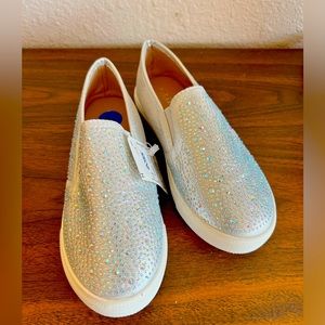 Size 2 (fits like size 3) kids glitter slip on shoes
